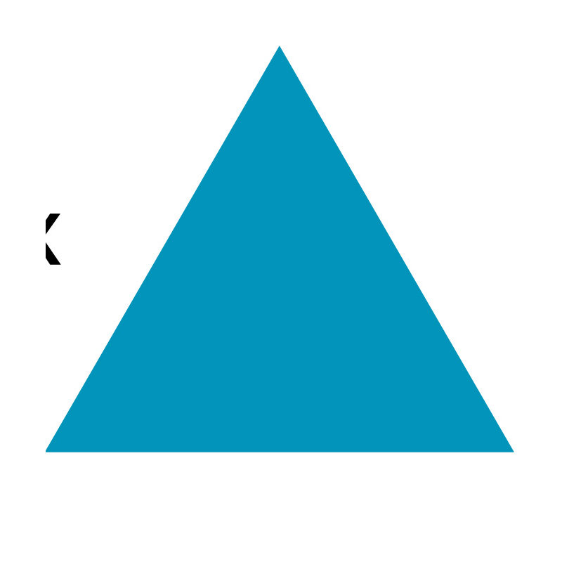 Décalcomanie murale motif triangle, Bleu sarcelle, H 4 po x l 4 po x P 0,01 po
