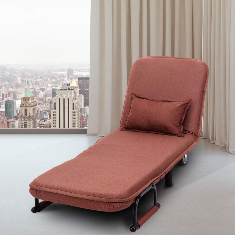 Deiontae Twin 190cm Upholstered Convertible Sofa, Red