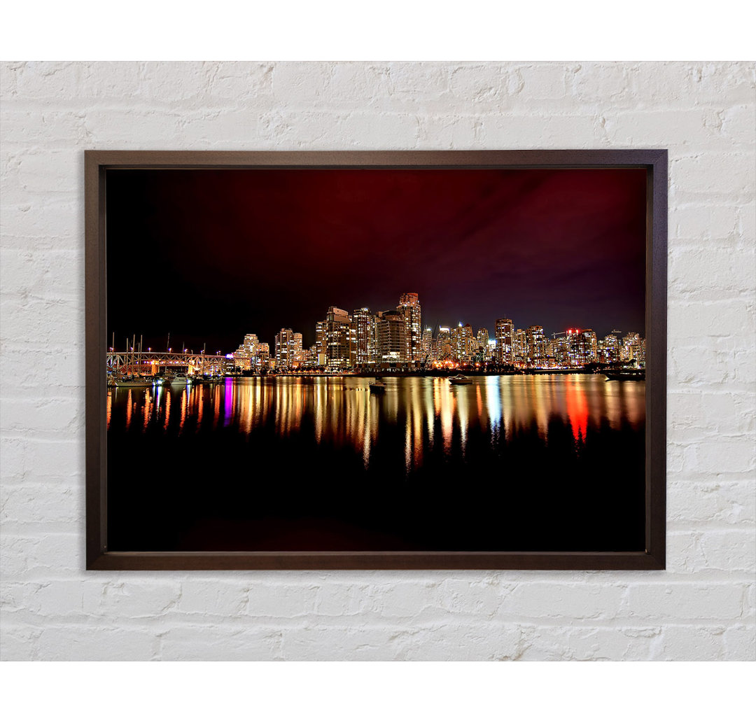 Vancouver City Nights - Einzelner Bilderrahmen Kunstdrucke auf Leinwand