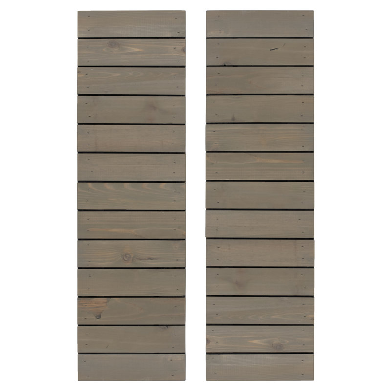 Panneaux à lattes horizontales et lattes extérieures, Gris pierre, 36"