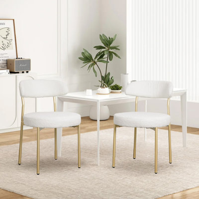Modern Sherpa Boucle Upholstered Dining Chair