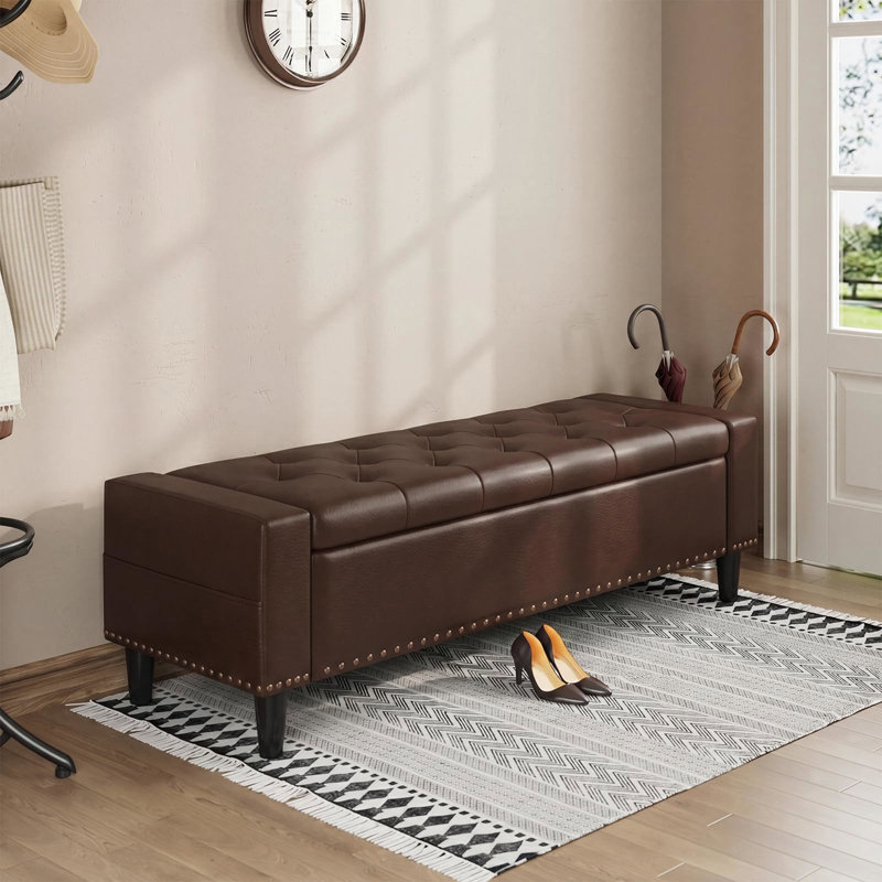 Banc avec repose-pieds 60 po, Chocolate