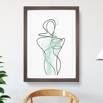 Female Form Green - Picture Frame Graphic Art