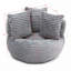 Grand fauteuil à billes avec 3 coussins et rayures, fauteuil en velours côtelé avec rembourrage, 5 couleurs, canapé d'appoint rembourré pour jouer, lire-2000916522