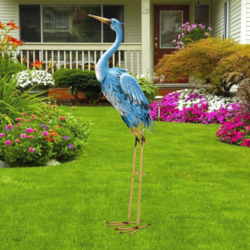 Figurine grue en métal