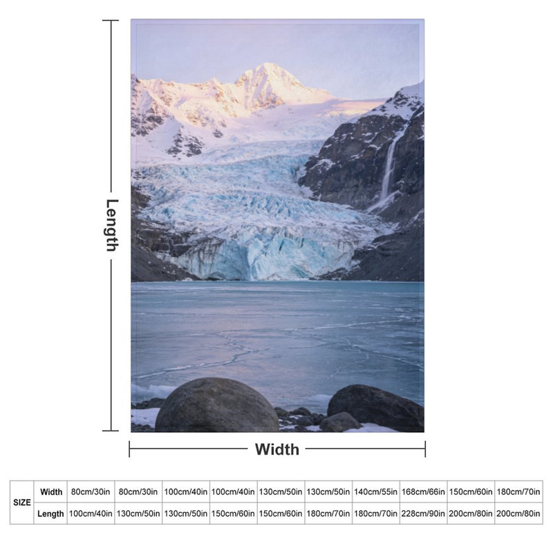 Jeté en flanelle Snowy Glacier Lake Luxury, 40 po x 50 po