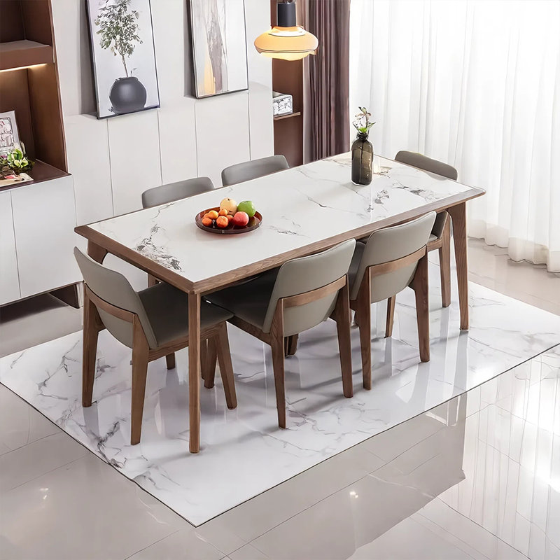 Ensemble de table de salle à manger et de chaises à panneau intégré, H 29,52 po x L 62,99 po x l 31,49 po