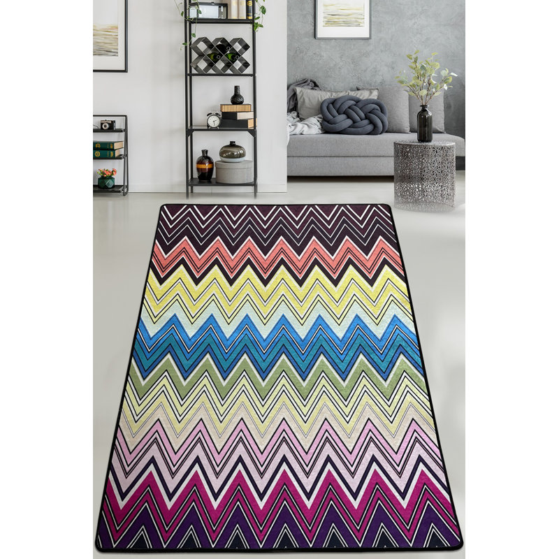 Antibacterial Washable Carpet, 6.6 x 9.5 Feet | 100% Polyester, Pile Height: 0.4 in, Total Thickness: 0.3 in | Non-Slip Dot Underside, Easy Care, Perfect for Living Room & Bedroom Décor, Machine Washable at 86°F
