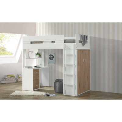 Lit mezzanine simple et bureau Hinrichs and Pink