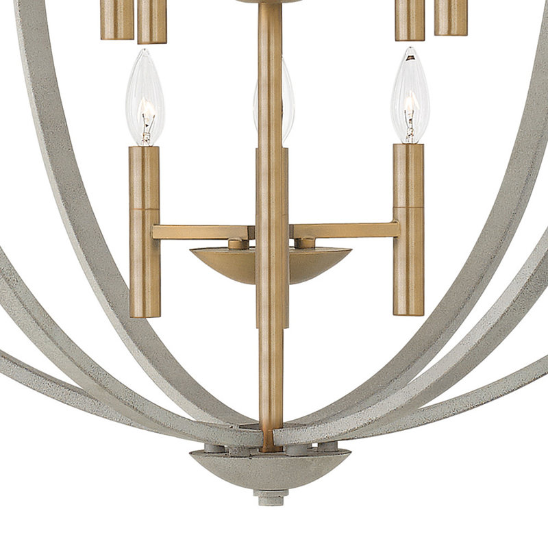 Euclid 12 - Light Candle Style Globe Chandelier, Cement Gray