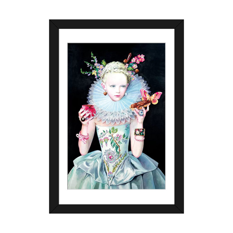 « ninsola », reproduction d’art sur toile tendue, H 32 po x l 24 po x P 1 po, Papier d'art encadré noir, Blanc