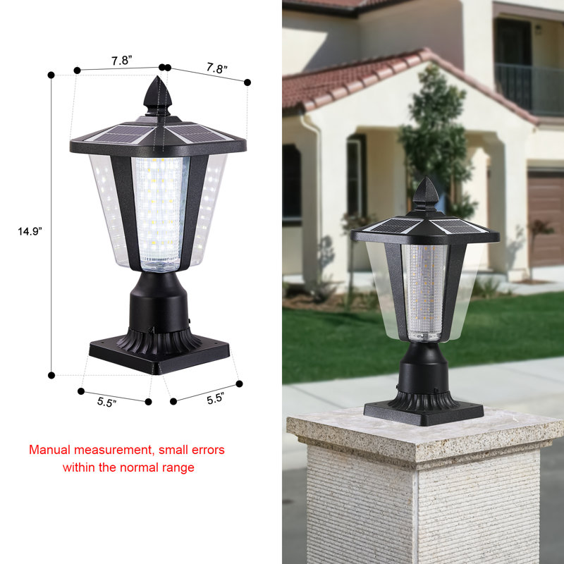 Lanterne d'extérieur à énergie solaire 15 po (H), lumière de jardin moderne avec DEL