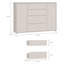 Modern 4-drawer, 2-door sideboard, engineered wood, 143.9 cm W x 99.1 cm H x 34.9 cm D-124889383
