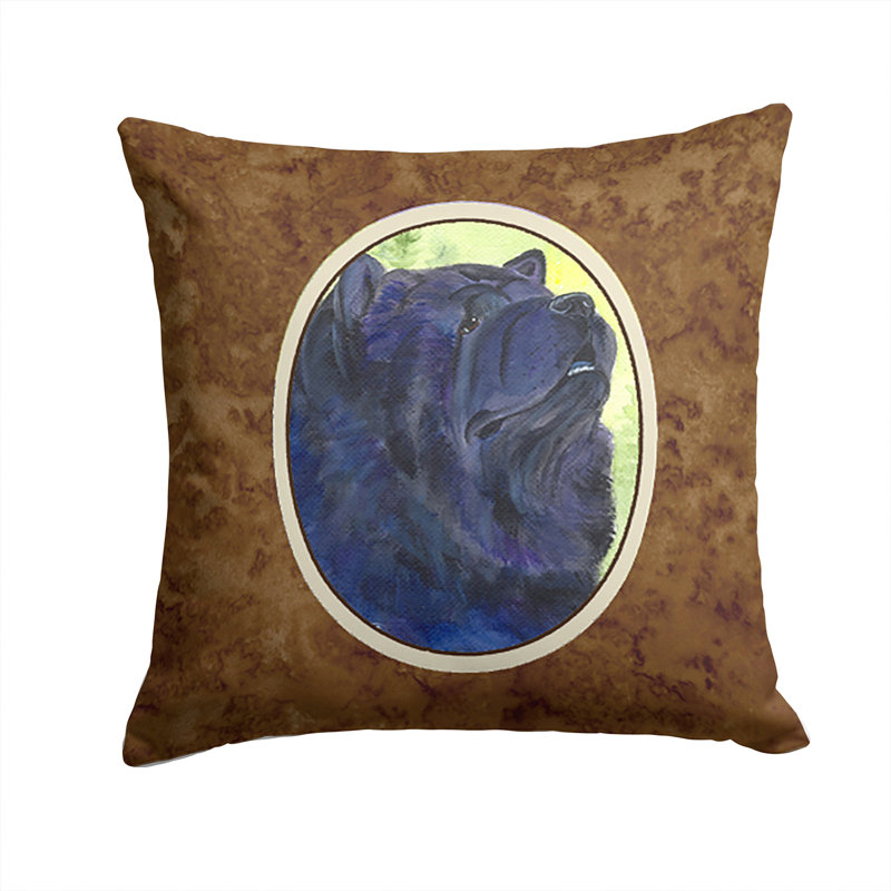 Coussin intérieur/extérieur brun/bleu chow chow