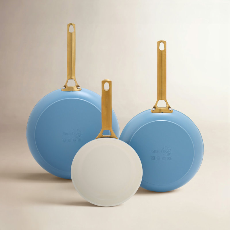 GreenPan Reserve 3-Piece Frying Pan Set, Blue