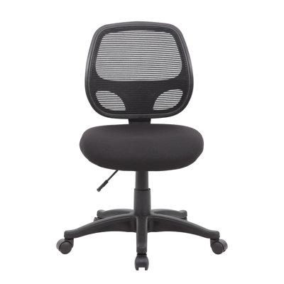 Maya Rolling Office Chair, Black Mesh, Foam Padding And Lumbar Support