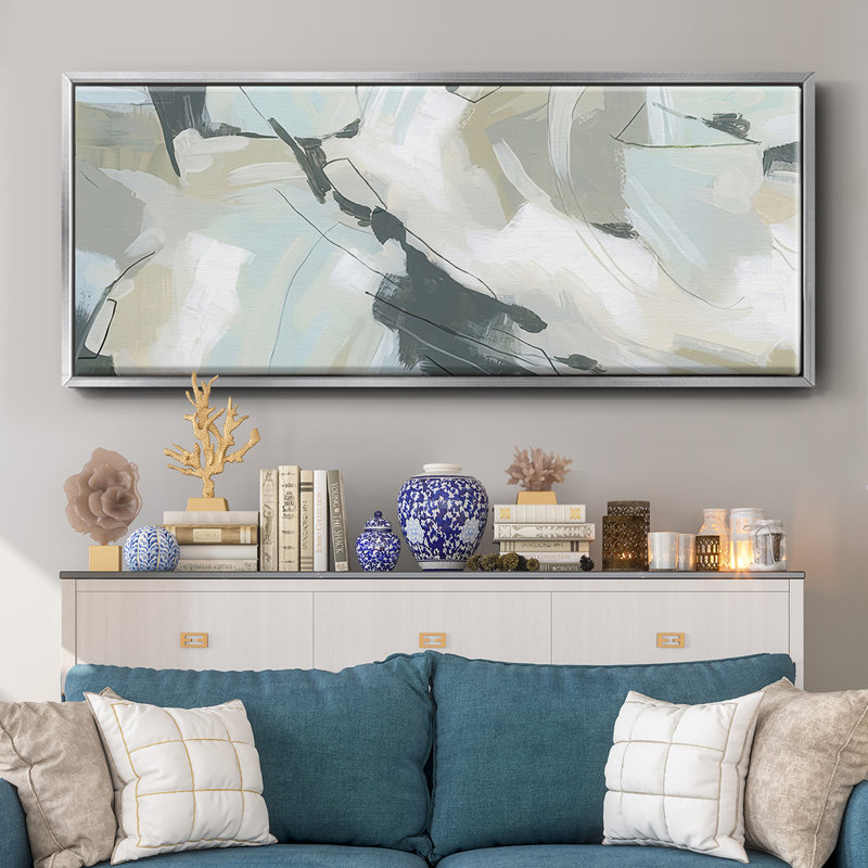Shadow Cycle V - Framed Canvas, 12" H x 30" W