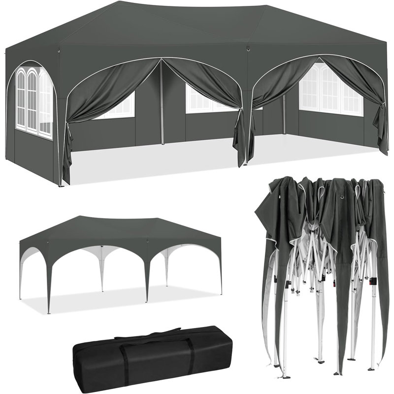 Breyawna 5.83 x 2.93m Metal Party Tent, Grey