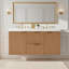 Meuble-lavabo double 47,24 pouces avec comptoir en bois massif, armoire en MDF, portes à fermeture en douceur, tiroirs divisés, meuble-lavabo mural moderne