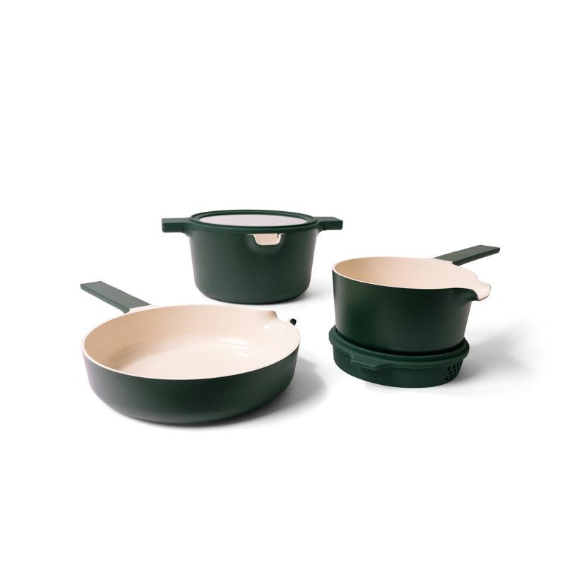 Alva 5-in-1 Green Ceramic Nonstick Cookware Set