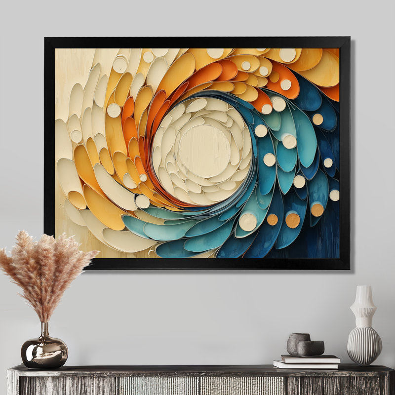 Biomorphism Vortex Of Nature II - Biomorphism, art mural, H 12 po x l 20 po, Avec cadre, Noir, noir, noir, noir