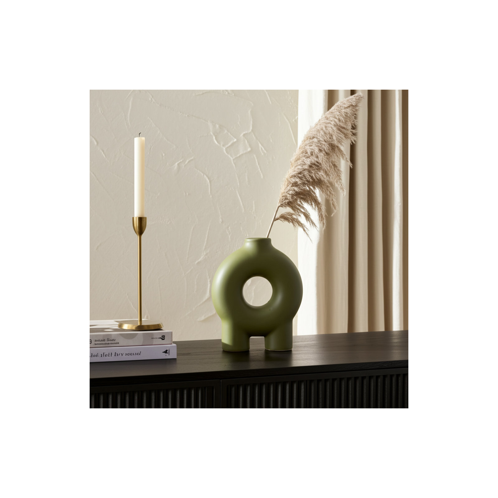 Corsetti 7" Olive Vase, Green