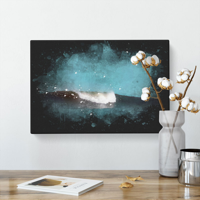 Wave Curl - Wrapped Canvas Print, 60cm H x 91cm W x 3cm D