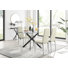 Lenworth Glass Rectangular Dining Table Set with 4 Quilted Velvet Dining Chairs