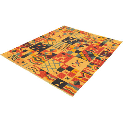 One-of-a-Kind Rectangle 8'3" X 10' New Age Wool Area Rug in Khaki/Red