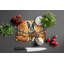 Boston Terrier Fall Glass Cutting Board Large