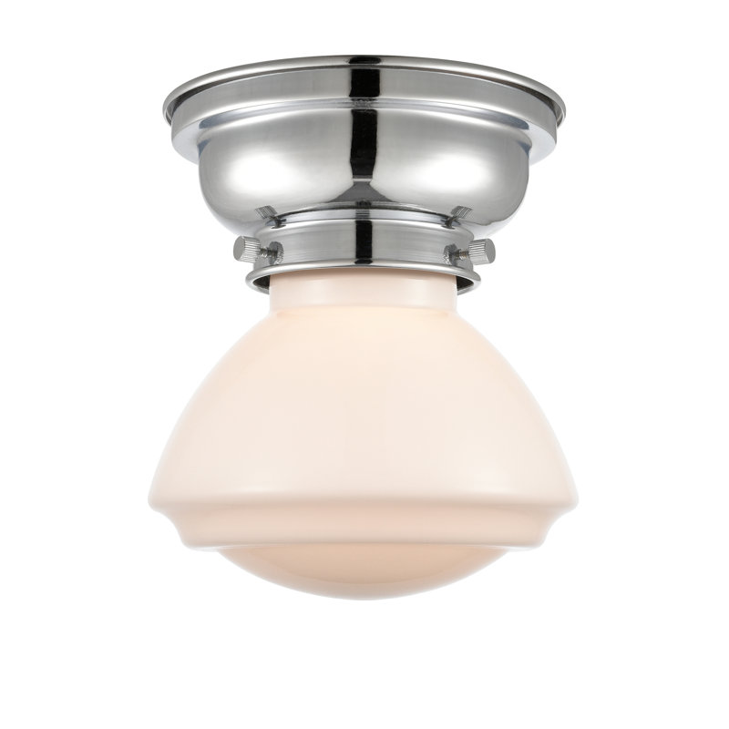 Plafonnier encastré 1 lumière 3,75 po Chesterville, Ampoule non incluse, Blanc mat, Chrome poli