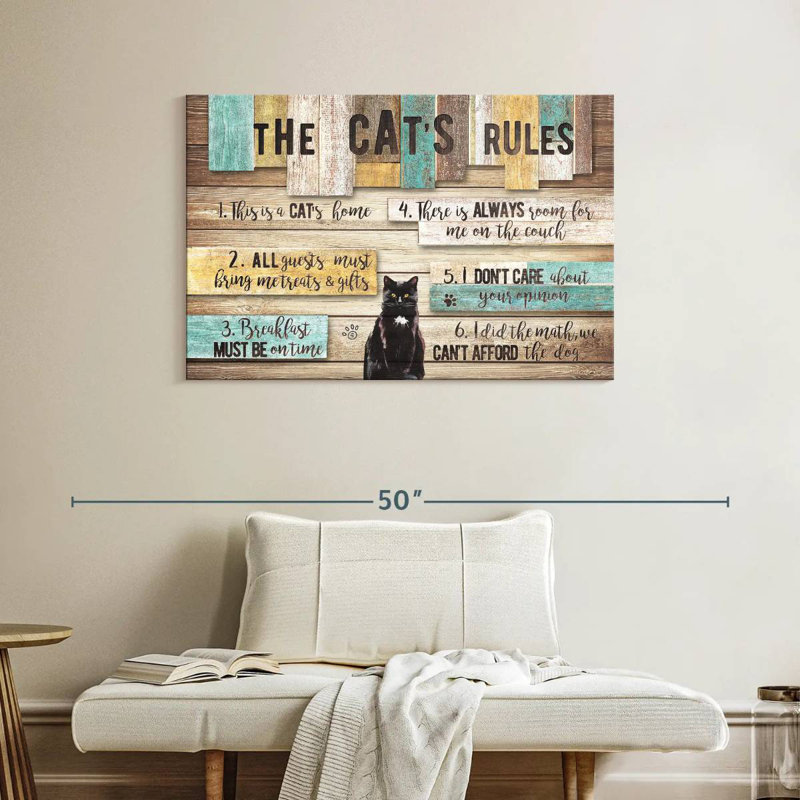 The Cat's Rules, 26" H x 39" W