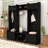 Multi-Functional Entryway Hall Tree with Cabinets, Hooks, and Anti-Tip Safety-1593444648