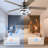 52'' Chrome Modern 5-Blade Ceiling Fan with Light and Remote Control, Quiet DC Motor 6-Speed Industrial Ceiling Fan for Living Room, Bedroom-1089524204