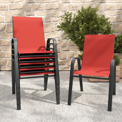 6 Outdoor Seating Solution With Wide Ergonomic Seat, 350 Lbs Load Capacity, Rust- Frame And Easy Waterproof Fabric For Patio Event Venues 6 Outdoor Seating , Wide Ergonomic Seat, Lbs Capacity Per