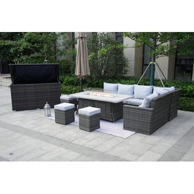 Alseepa 9 - Person Patio Conversation Set with Cushions