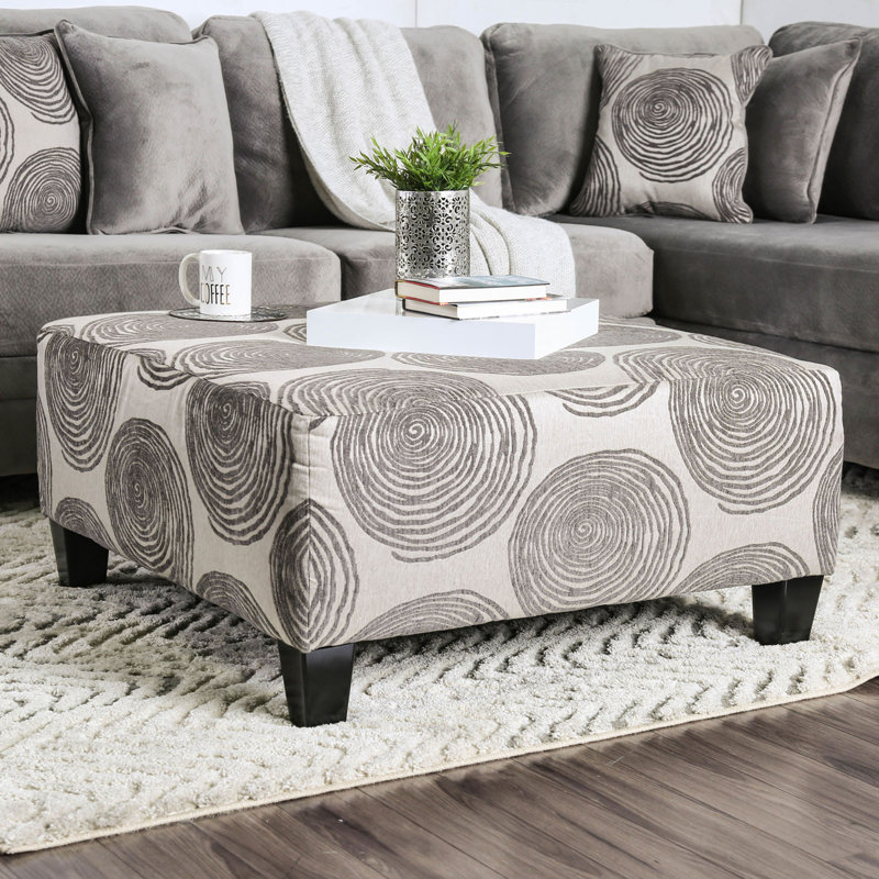 Repose-pieds rembourré de style contemporain, Gris