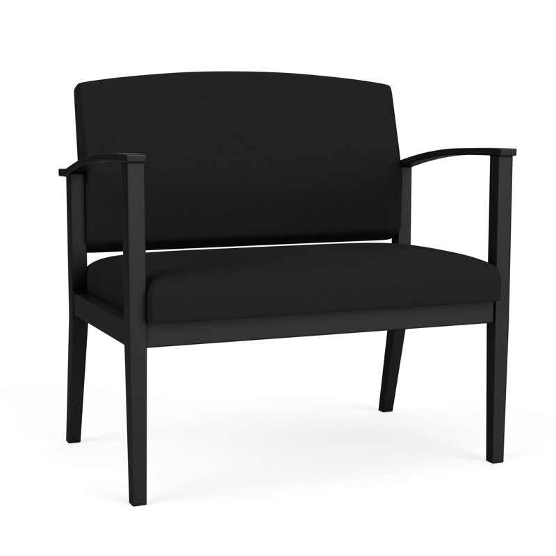 Chaise en acier Amherst, Noir, Portes ouvertes en tissu noir