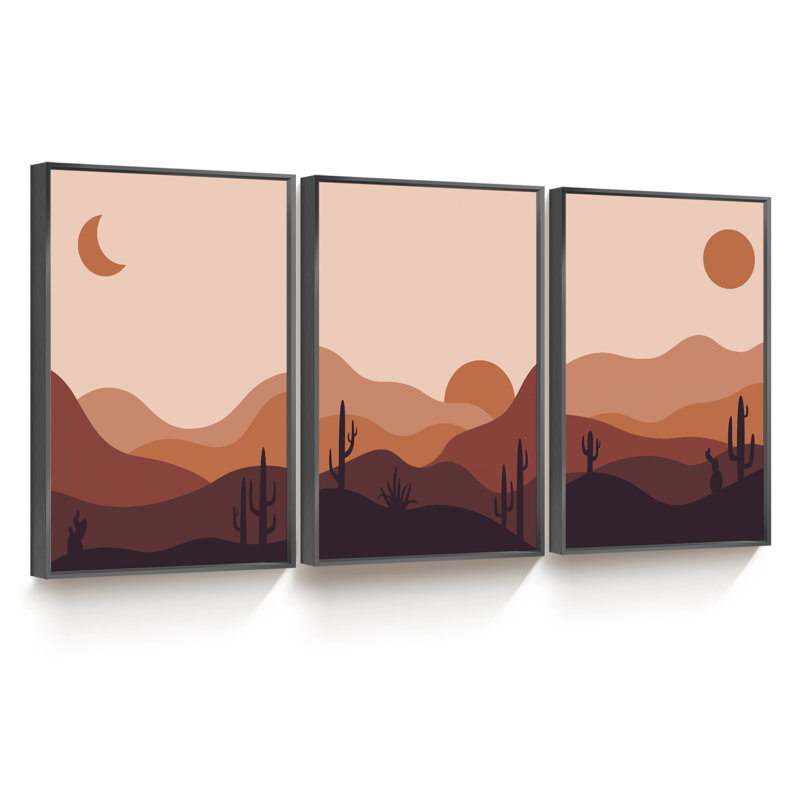 Ensemble de 3 reproductions de photos sur toiles, Noir, L 48 po x H 24 po x P 1,5 po