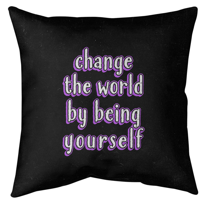Coussin de plancher change the World, 40 po x 40 po, Mauve
