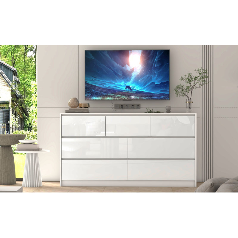 Commode 7 tiroirs Mosher Youngblood, Blanc