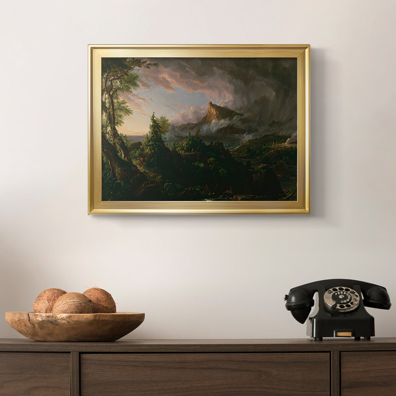 «The Course of Empire: The Savage State» par Thomas Cole, toile tendue avec châssis, 1834, 18,5 x 24,5, Toile avec cadre
