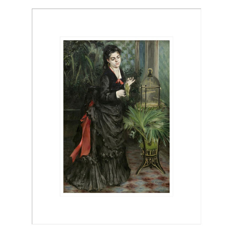 «Woman with the perruche» par Pierre-Auguste Renoir, impression giclée encadrée, H 16,75 po x l 13,41 po