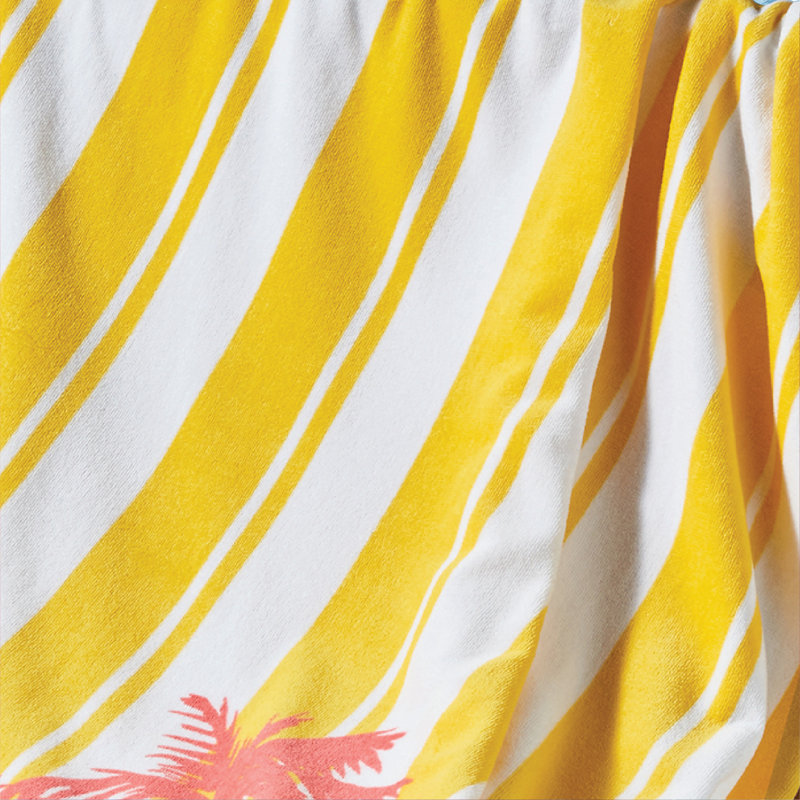 Lacoste Oversized Cotton Velour Beach Towel 36x72 – Quick-Dry Absorbent Reversible Terry Loop Back, Soft Luxury Pool & Beach Towel, Palm Trees/Yellow