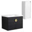 Meuble-lavabo de salle de bain avec lavabo en céramique et armoire d'appoint - 28 po, châtaignier noir et pièce d'assemblage moderne-591229119