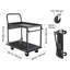 Foldable Push Cart Dolly, 700 lbs, Heavy Duty Platform Hand Truck with Wheels, High-Strength Steel, 2 Tier Moving Flatbed Cart, for Warehouse, Garage, Workshop, Office, 28.7 x 18.5 x 32.3 in