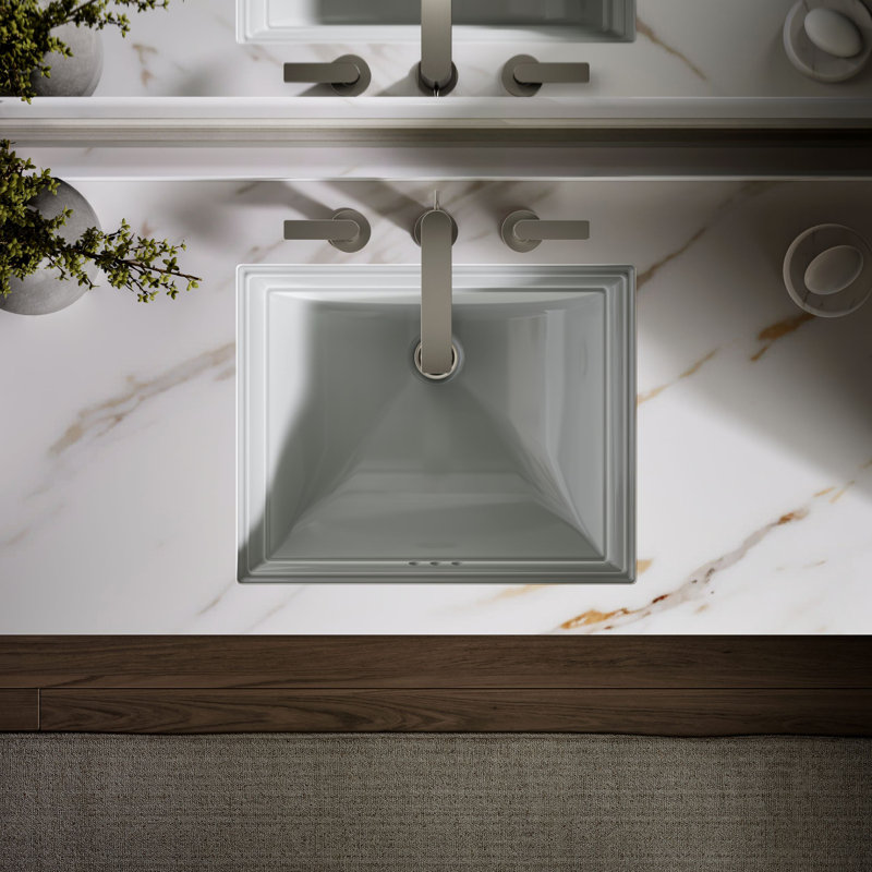 Memoirs® Vitreous China Rectangular Undermount Bathroom Sink with Overflow, Cashmere
