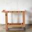 Table de barbecue extérieure en bois de 43 po avec roulettes, plateau en métal et rangement, pour barbecue