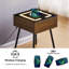 Halya Glass Top End Table