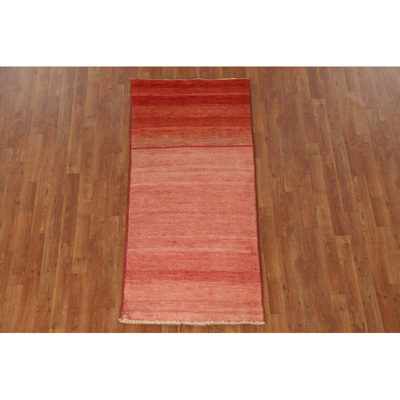 Tapis rayé en laine Gabbeh 3x6